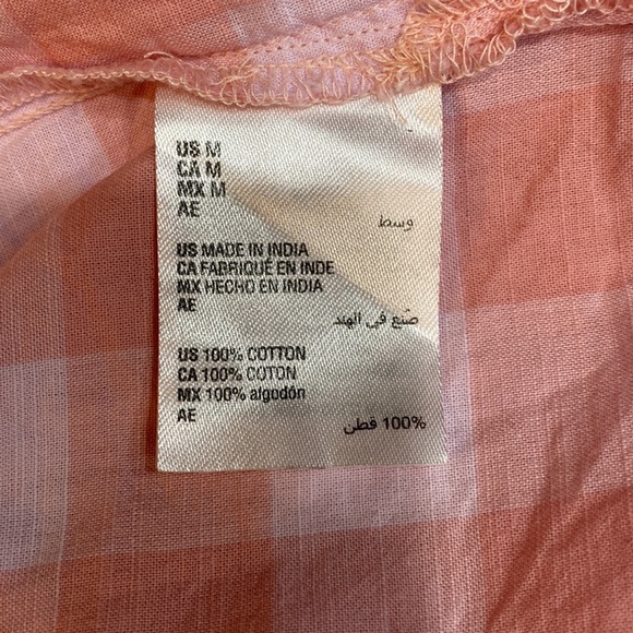 Style & Co Button-up Pink Checkered Camp Shirt size M​ - Picture 5 of 11
